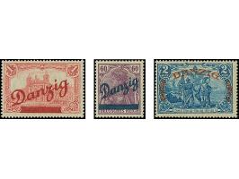 Großer Innendienst 60 Pfg.-2M., je farbfrisch und gut gezähnt, 60 Pfg. von Aufdruckfeld 29, 1 M. vermutlich von Bogenfeld 10 