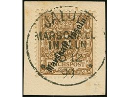 1899, 3 Pfg. lebhaftorange mit Stempel “JALUIT MARSCHALL-INSELN 5.12.99” auf Briefstück in einwandfreier Erhaltung, sign. Köh