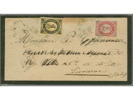 TULCEA: 1883, “R.O.P.i.T TULCHINSK. AGENTSVO 28 II (83)” (Tchilinghirian Type1), two fine strikes in blue on Russian Levant 1