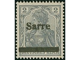 1920, Germania 2 Pfennig dunkelblaugrau, abweichende Urmarke mit schraffiertem Hintergrund, farbfrisch und gut gezähnt, postf