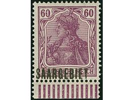 Germania 60 Pfennig rotlila, Unterrandstück, farbfrisch und gut gezähnt, postfrisch, tadellos, unsigniert mit Fotoattest Brau