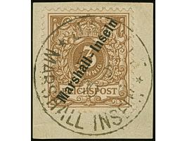 1899, 3 Pfg. lebhaftorangebraun mit Stempel “JALUIT MARSHALL-INSELN14.6.00” auf Briefstück, in einwandfreier Erhaltung. Ein s