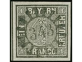 1849, 1 Kr. grauschwarz, Platte 1, farbfrisch und allseits breitrandig mit links voller, oben und rechts teilweiser Schnittli