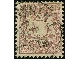 1870/75, 12 Kr. braunpurpur mit Wasserzeichen 1Y (weite Rauten), farbfrisch und allseits vollrandig gezähnt mit klarem EKr. “