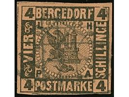 1861, 4 S. auf mattbraunorange, farbfrisch und bis auf eine lupenrandige Stelle unten rechts allseits voll- bis breitrrandig 