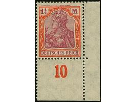 1920, Germania 1¼ M. mit Vierpass-Wasserzeichen aus der rechten unteren Bogenecke, postfrisch, in tadelloser Erhaltung, u.a. 