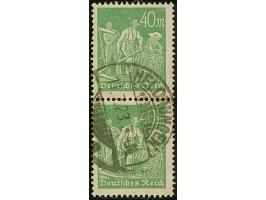 1922, Schnitter 40 M. dunkelgelblichgrün im senkrechten Paar mit Stempel “HELDRUNGEN 11.7.23”, in einwandfreier Erhaltung. Ei