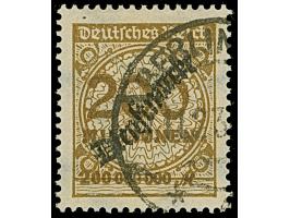 Schlangenaufdruck 200 Mio. M. (dunkel)olivbraun mit Stempel “BERLIN 17.11.23”. Die farbfrische Marke ist sehr gut gezähnt und