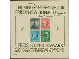 Weihnachts-Block auf weißem Papier mit Stempel “WEIMAR 1p 24.12.45”, in tadelloser Erhaltung. &nbsp;Ein schönes Exemplar mit 