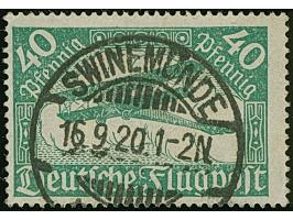 1919, Flugpost 40 Pfg. blaßgrün, in typisch porösem Druckbild, farbfrisch und einwandfrei gezähnt, sauber und zentrisch entwe