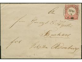 1 Gr. karmin mit Plattenfehler “O in GROSCHEN links gebrochen, H in GROSCHEN links gebrochen” (Feld 141 mit Kerbe im Innenkre