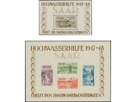 1948, Hochwasserhilfe-Blockpaar, einheitlich Type II, ungebraucht bzw. postfrisch, tadellos, teils sign. sowie zwei Fotoattes