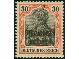 1920, Germania 30 Pfennig auf orangeweiß mit heller Friedensgummierung, sauber ungebraucht, tadellos, eine sehr seltene Marke