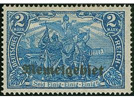1920, 2 Mark blau 26:17 Zähnungslöchern, farbfrisch, gut gezähnt, sauber ungebraucht, tadellos