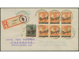 7½ Pfg. auf philatelistischem R-Brief von "ZOPPOT 6.1.21" nach Chemnitz, mit Ankunftsstempel.

