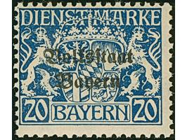 20 Pfg Volksstaat auf satiniertem Papier, postfrisch in einwandfreier Erhaltung. Eine sehr seltene Variante. Signiert Dr. Hel