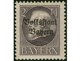 1919, Volksstaat 2 M. Friedensdruck, normales Papier, Aufdruck metallisch glänzend, ungebraucht, einwandfrei, Kurzbefund Baue