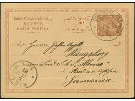 “DSP MITTELMEER-LINIE *c 23.12.87” klar auf Ägypten Ganzsachenkarte 20 Pa. mit Text und Datierung “Port Said 19.12.87” an die