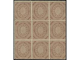 Stadtpostmarke ½ Sch. rötlichbraun im 9er-Block, farbfrisch und gut durchstochen, ungebraucht, 4 Werte postfrisch. Tadellos. 