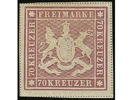 1873, 70 Kr. rotlila, Bogenfeld 5, farbfrisch, allseits breitrandig geschnitten mit schöner Wappenprägung, mit praktisch voll