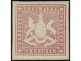 1873, 70 Kr. rotlila, Bogenfeld 5, farbfrisch, allseits breitrandig geschnitten mit schöner Wappenprägung, mit vollständigen 