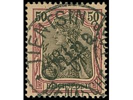 Handstempel 50 Pfg. mit Stempel “TIENTSIN DP 18.1.01”, die farbfrische Marke ist sehr gut gezähnt und in tadelloser Erhaltung