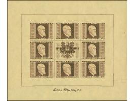 1946, Renner 1-5 S. geschnitten auf gelbem Japanpapier, kpl. Kleinbogensatz, postfrisch, tadellos