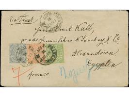 1 Kr. grün, 2 Kr. orange und 7 Kr. blau, als Streifen geklebt, mit EKr. "FRANKFURT A.M. 11/12 71" auf Briefumschlag der bekan