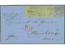 1Kr. Im waagerechten 3er-Streifen, mit 7 Kr. graublau, mit Ra3 "FRANKFURT A.M.POST-EXPED.No.5 &nbsp;24 7 71"auf Briefhülle na