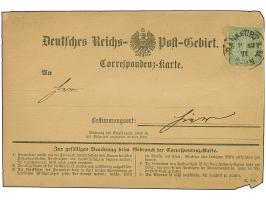 Ausschnitt 1 Kr. grün, mit EKr. "FRANKFURT A.M. 9 12 71" auf Korrespondenzkarte 'Deutsches Reich-Post-Gebiet', als Ortskarte 