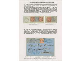 NORDDEUTSCHES POSTAMT IN KONSTANTINOPEL: zwei Briefstücke mit Farbfrankaturen 1 und 2 Gr., dabei der seltene Stempel "D.R.P.A