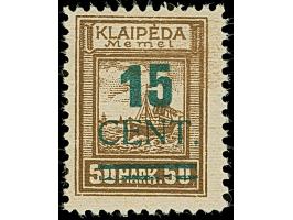 1923, Grünaufdruck 15 C. auf 50 M. dunkelockerbraun, mit Aufdruck in Mischtype, “'1' in Type II und ‘5’ in Type I, von Aufdru