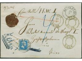 2 Sgr. blau, farbfrisch und voll- bis breitrandig, mit vorphilatelistischem DKr. "GEROLSTEIN 19 7" auf Paketbegleitbrief (Vie