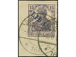 1919, Aufdrucktype I: Germania 15 Pfennig schwarzviolett, farbfrisch und gut gezähnt, sauber mit Stempel “Deutsche Feldpost *