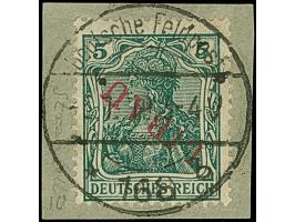 1919, Aufdrucktype II, roter Aufdruck: Germania 5 Pfennig schwärzlichbläulichgrün, kopfstehender Aufdruck, farbfrisch und gut