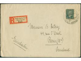 “DASP BREMEN-NEW YORK D. BREMEN 17.2.32” etwas undeutlich auf Stephan 80 Pfg. auf etwas überfrankiertem R-Brief der 2. Gewich