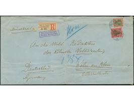 “DSP OST-ASIATISCHE-LINIE *e 7.6.05” (D. Prinz Heinrich) zweimal recht klar auf Germania 40 und 80 Pfg. ohne Wasserzeichen al