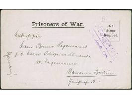 Internierung: 1918, Faltbrief “Prisoners of War” mit rückseitig kompletter Absenderangabe “…S.M.S. ”Greif"…Broston near Staff