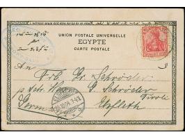 “DSP OST-INDISCHE LINIE *gg 24.10.04" klar auf Germania 10 Pfg. auf Ansichtskarte “Port Said” mit Grußtext nach Elsfleth mit 