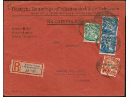 1926, “DSP LINIE BREMEN-LA PLATA k 29.3.26” mehrfach klar auf 1000 Jahre Rheinland 5 Pfg., 10 Pfg. und senkrechtes Paar 25 Pf