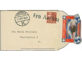 1934, Vordruck-Kartenbrief “RADIOBREVE” mit Dänemark Karavelle 15 Ö. mit L1 “Fra Aarhus” und nebengesetztem Stempel “KOPENHAV