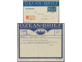1926, Adler 20 Pfg. im waagerechten Paar mit Stempel “BREMERHAVEN 20.9.26” auf R-Ozean-Brief komplett mit Telegramm vom Dampf