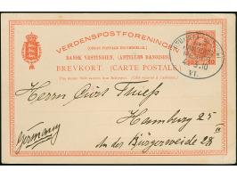 1908, Ganzsachenkarte 10 Bit. mit deutschem Schiffspoststempel “DSP LINIE HAMBURG-MEXICO VI. 4.3.10” (D. Dania) mit Text nach