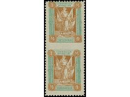 1920, 1. Mailänder Ausgabe 1 Mark im senkrechten Paar, mittig ungezähnt, postfrisch, tadellos, sehr selten, unsigniert mit Fo