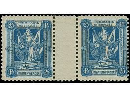 1920, 1. Mailänder Ausgabe 25 Pfennig dunkelultramarin im waagerechten Zwischenstegpaar, postfrisch, üblich gezähnt, tadellos