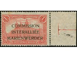 1920, 1 Mark mit Mediävalaufdruck in schwarz, rechtes Seitenrandstück sauber ungebraucht, rückseitig winziger Altersfleck, so