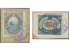 1916, Ansichten 10-20 Pfennig, je mit Kontrolleindruck in dunkelrotlila, farbfrisch und gut gezähnt, je sauber gestempelt auf