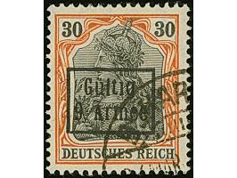 1918, Gültig 9. Armee, Germania 30 Pfennig rotorange/braunschwarz auf hellchromgelb, Friedensdruck, farbfrisch und sehr gut g