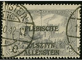 1920, Germania 3 Mark mit doppeltem Aufdruck, farbfrisch und üblich gezähnt, sauber gestempelt, winzige Druckspur, sonst tade