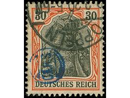 1920, Germania 30 Pfennig dunkelrotorange/schwarz auf chromgelb, farbfrisch und gut gezähnt, sauber gestempelt, tadellos, Bef